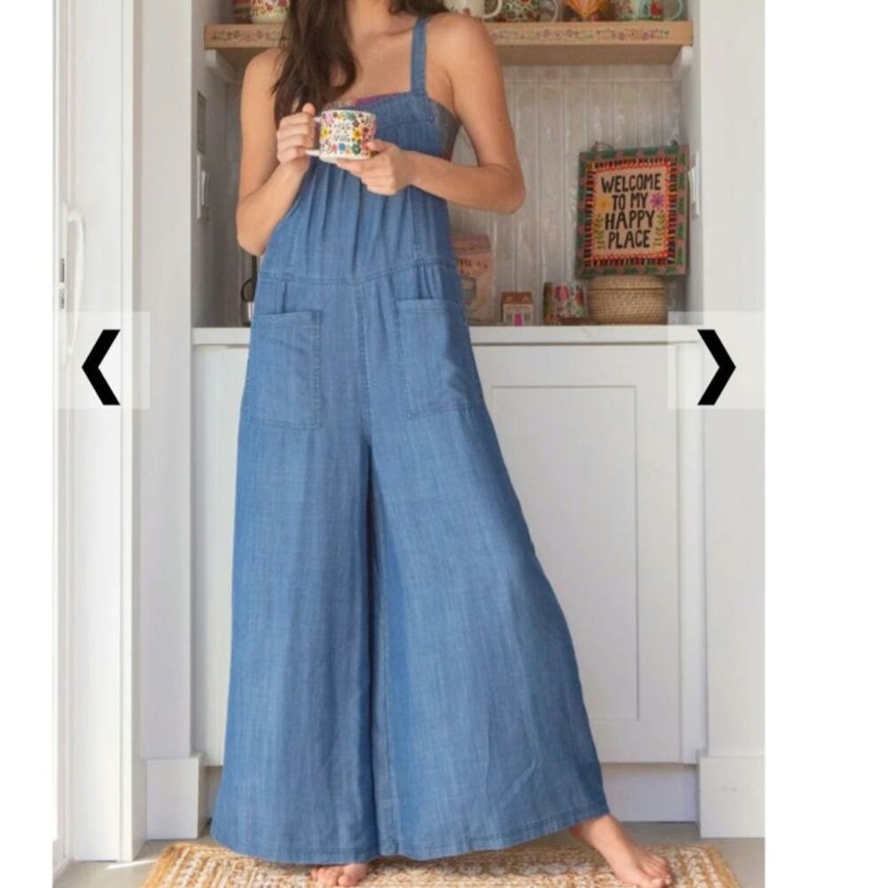 Natural Life Dakota Tie Overall Blue Boho Hippie